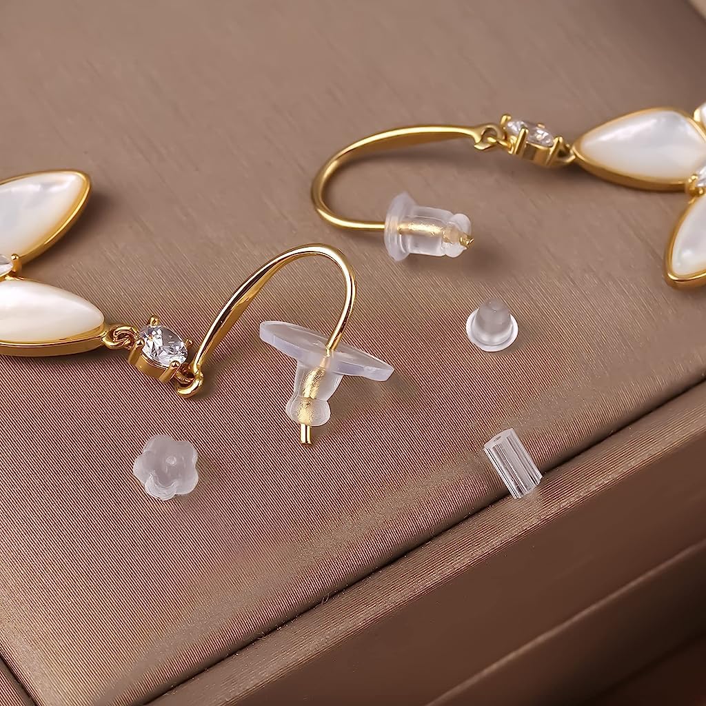 MAYCREATE 600Pcs Earring Backs for Ear Studs, 6 Styles Soft Clear Earring Clutch Stoppers, Hypoallergenic Locking Earring Accessories Replacement Kits for Hook Earrings MAYCREATE 600Pcs Earring Backs for Ear Studs, 6 Styles Soft Clear Earring Clutch Stoppers, Hypoallergenic Locking Earring Accessories Replacement Kits for Hook Earrings